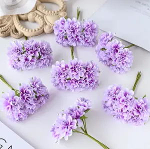 1 Bouquet (6 Heads) Artificial Carnation Flowers Bouquet MINI Letter DIY Wreath Material Candy Box Accessories Home Wedding Decoration Bride Wrist Flower Chest Flower Head Flower Material New Year Decoration Birthday Party Cake Accessories, Valentine Day