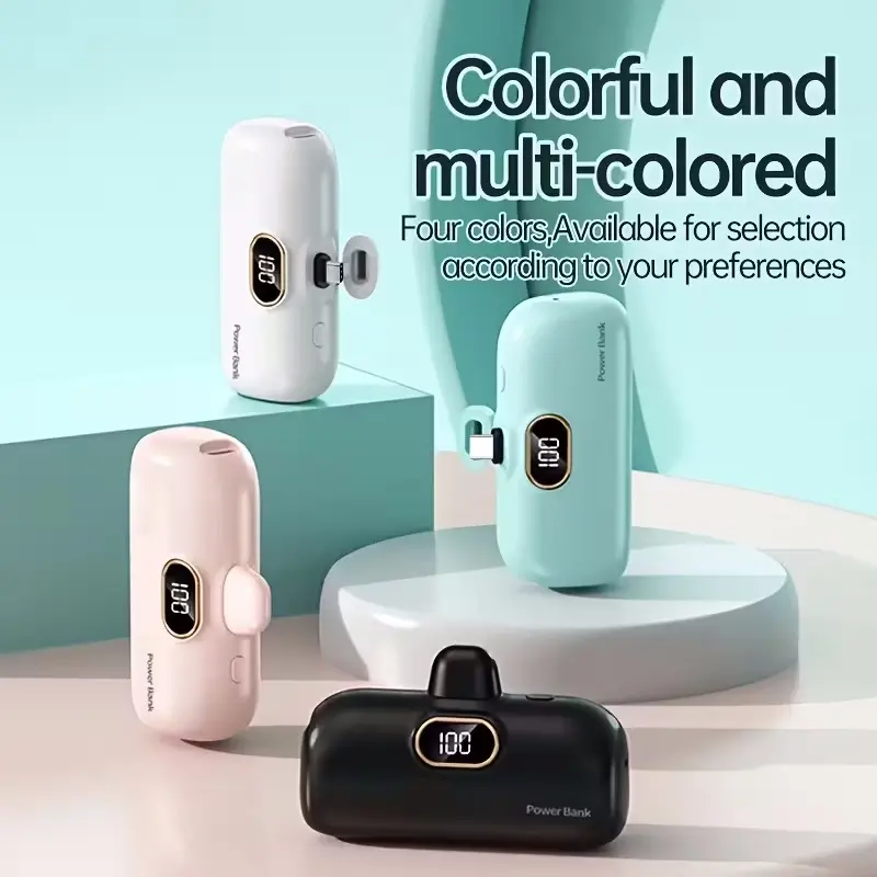5000mAh Mini USB Portable Charger - New Upgraded 10W Travel Emergency Battery Pack with LED Light, Multi-Color Mobile Charging Accessory for iPhone, Samsung, iPad & Smart Devices, Accessories, Smartphone