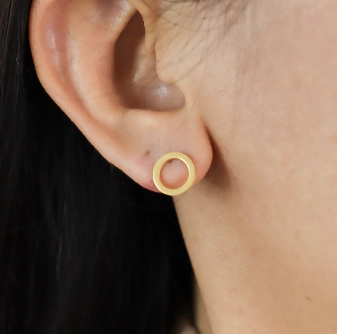 Titanium Circle Stud Earrings for Sensitive Ears | Hypoallergenic | Waterproof
