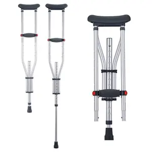 VEVOR Underarm Crutches, 13 - Level Height Adjustable Underarm Walking Crutches, Lightweight Aluminum Crutches for Adults Teenager - with Soft Underarm Pad for Leg Injury Surgery Disabled, 1 Pair 300LBSVEVOR Super Brand Day