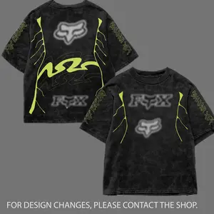 Green FOx Washed Tshirt Biker Vintage Racing Streetwear, Motorcycle Graphic Hoodie Unisex, Designed for Motor Fans, Sportbike Culture, Speed Lovers & Urban Motorbike Style