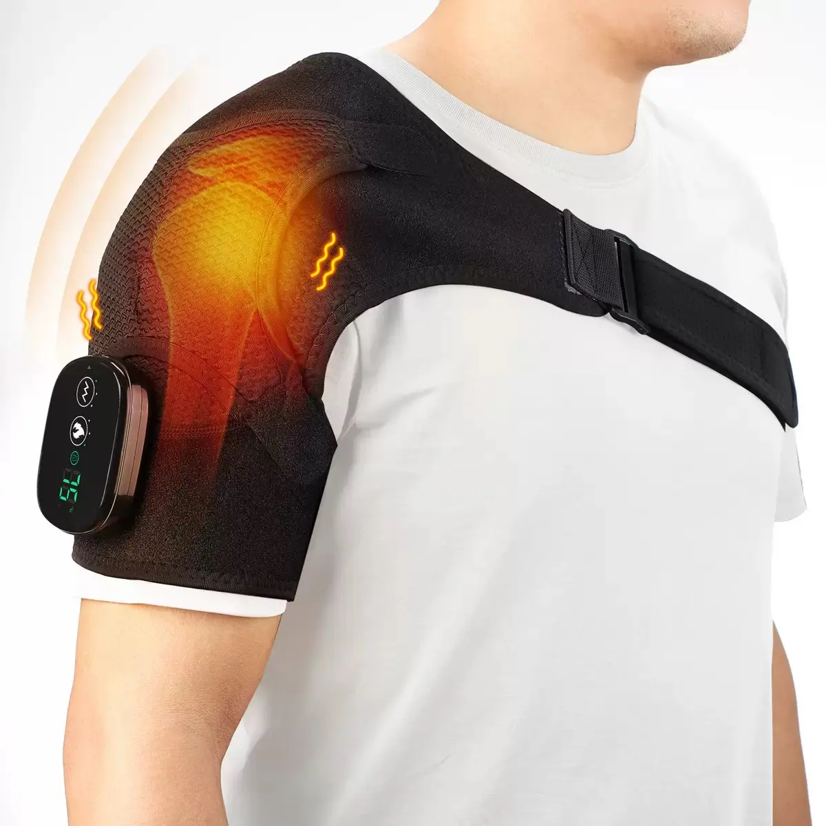 Portable USB Shoulder Massage Heating Pack, Multifunctional Heating Pad, Wireless Vibration Heated Pad, Three Temperature Settings, Relieves Neck and Shoulder Pain, Cordless Heating Pad, Adjustable Heating Temperature