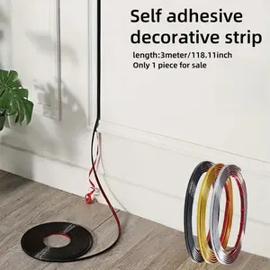 1 Roll 300cm/118.11 Inch Self-adhesive PVC Decorative Strip, PVC Ceiling Edges Decoration, Self-adhesive 3D Seam Strip, Border Model Decorative Strip, Accent Wall Trim, Easy To Install, Suitable for Window, Ceiling, Floor, Cabinet Corner Decoration