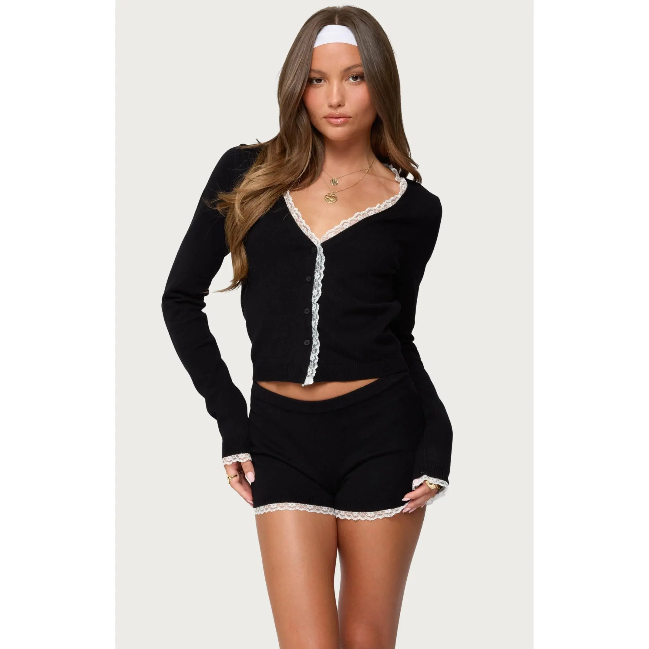 Edikted Women's Sansa Lacey Knit Cardigan