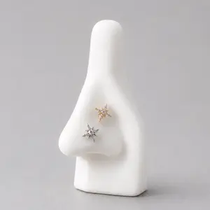 Titanium Starburt Nose Ring/ Labret