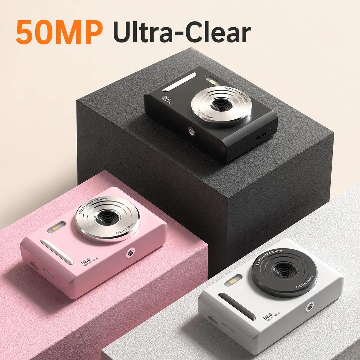 FHD 1080P Digital Pocket Camera with SD Card, 16X Digital Zoom, Portable Mini Point-and-Shoot Camera for Teenagers, Ideal Tech Gadget Gift for Students