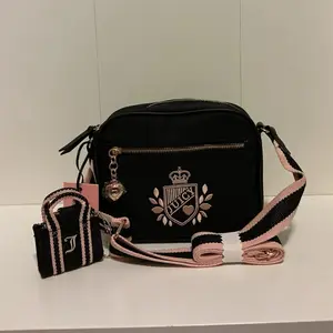 Juicy Couture Black and Pink Prep School Crossbody Bag