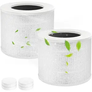 2-Pack Core Mini Replacement Filter for LEVOIT – 3-in-1 True HEPA & Activated Carbon + 4 Aroma Pads