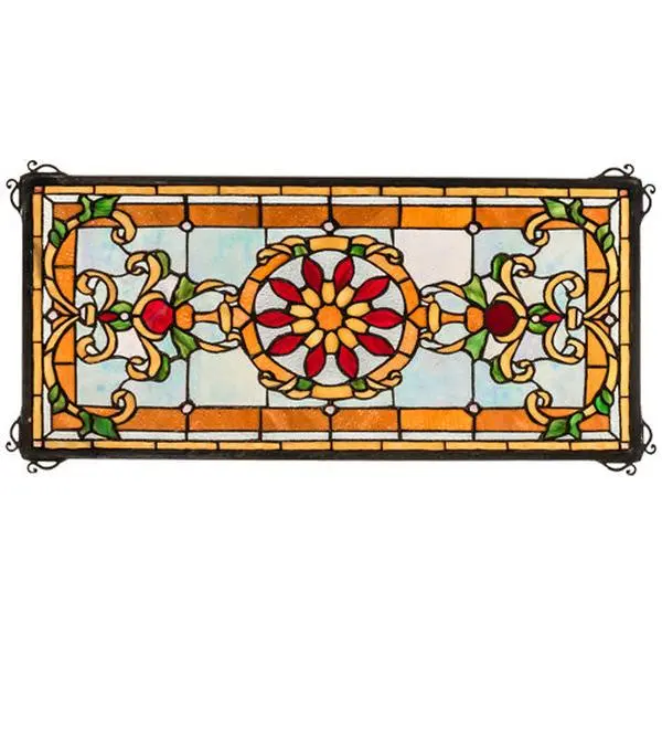Meyda Lighting 232847 25" Wide X 12" High Emma Stained Glass Window Panel