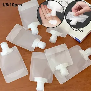 Refillable Travel Squeeze Pouches, Leak Proof Travel Size Toiletry Containers, Cosmetic Toiletry Bags, Clear Plastic Squeeze Bags for Shampoo, Conditioner, Lotion, Body Wash, Portable Travel Essentials for Carry On