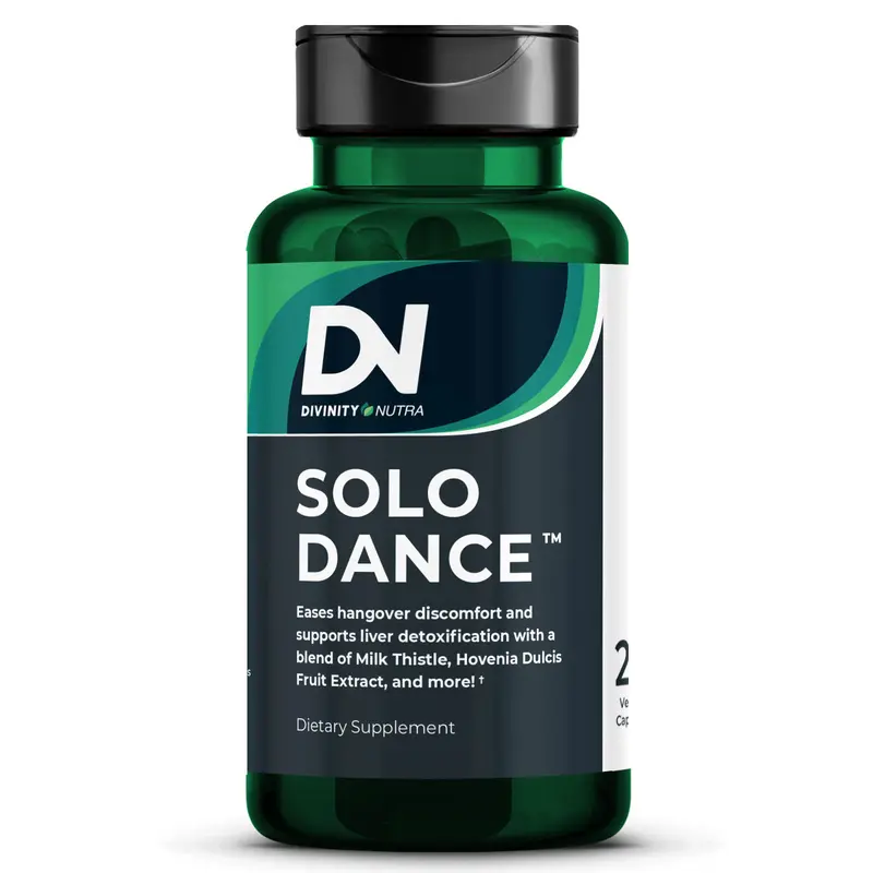DN SoloDance Pre-Drinking Dietary Supplement, Hangover Support with Kudzu & Hovenia Dulcis, Curcumin, Milk Thistle, Ginger & Probiotics, Supports Liver Health, 20 Capsules, Divinity Nutra Healthcare