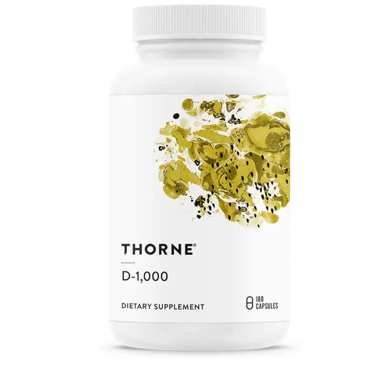 THORNE - Vitamin D-1,000 - Vitamin D3 Supplement - Supports Healthy Bones, Teeth & Muscles, Plus Cardiovascular & Immune Function* - Third-Party Certified - Gluten, Dairy & Soy-Free, Capsule, Dietary, Cardiovascular Health Vitamins Supplements