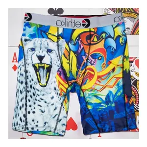 ETHIKA 1Pcs Sexy Underwear Breathable Print Mens Boxers Underpants Men's Panties Lingeries Plus Size L-3XL Men's Boxer Briefs