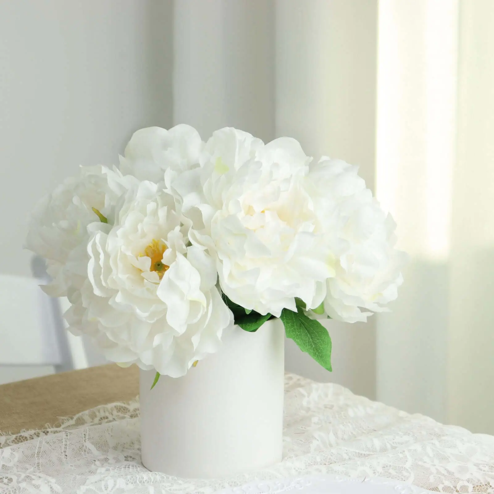 Decorative 2-Pack 17 in Peony Shape Real Touch Artificial Silk Bouquets - Floral Decor for Home Decorative Arrangements, Two Packs
