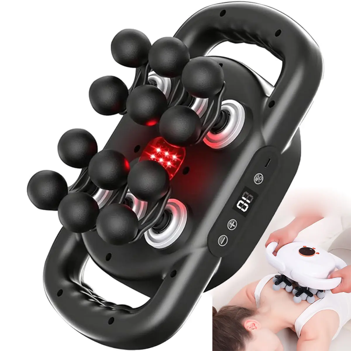 Professional Electric Percussion Massage Gun for Deep Tissue Muscle Pain Relief, Whole Body Massager with 12 Heads, 9 Speeds & 9 Modes, Fathers Day Gift for Adults, Vibratory Massager, Muscle Relaxation, Birthdays, Full Body Recovery, Muscles, Adjust Sett