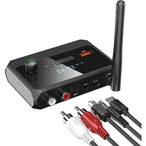 5.4 Receiver for  Stereo, Optical Low Latency &   Audio  to RCA Adapter for Stereo/Speakers/Wired Speakers/ Audio  Streaming Stereo System, Support AUX/USB