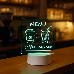 DIY LED Glow Message Board | Acrylic Writing Light with Color Markers, USB Powered Reusable Note Lamp