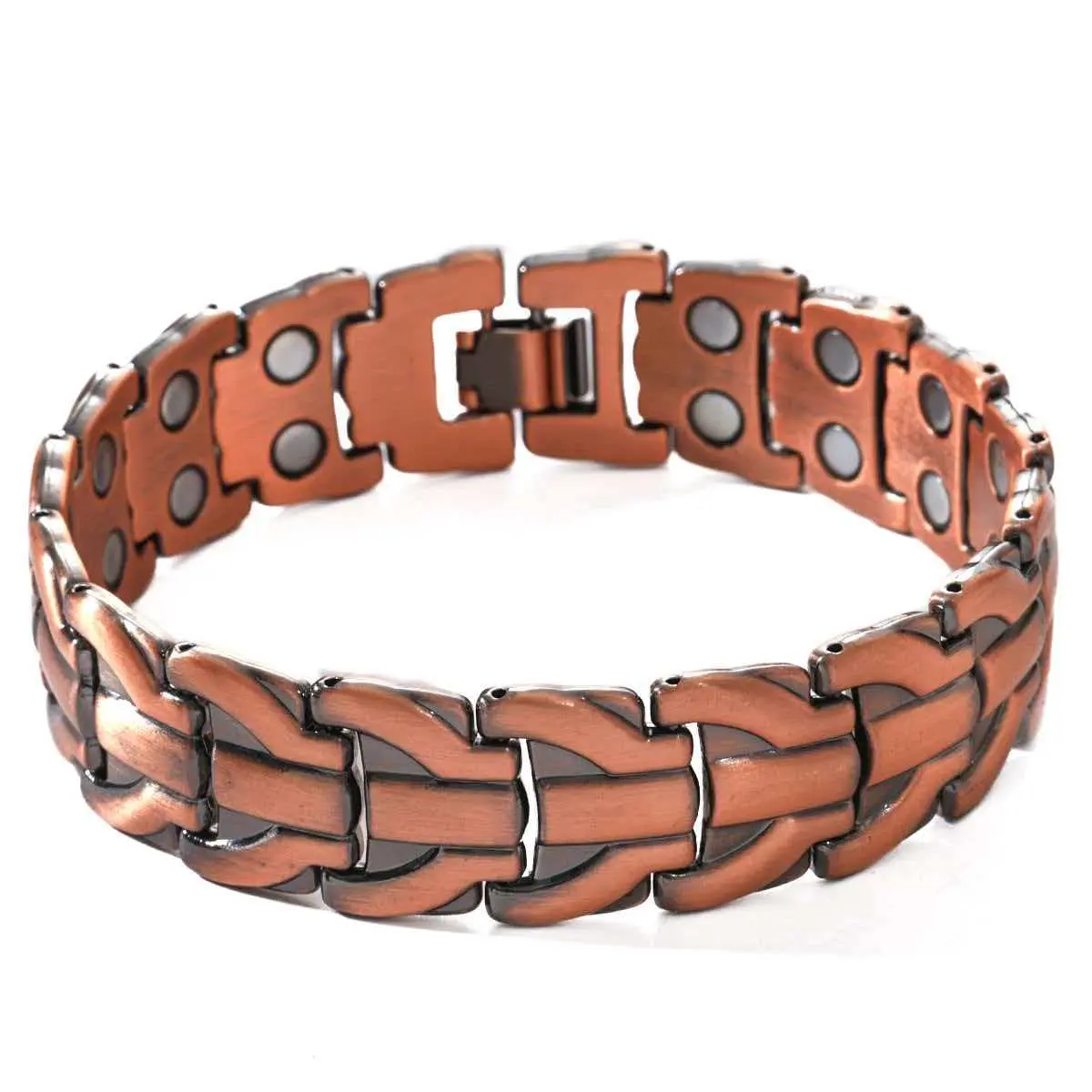 99.9% Pure Copper Bracelets & Bangles for Men, Magnetic Link Style Health Jewelry, Adjustable and Hypoallergic, Ideal Mens Gifts, Guys Gifts, Wearable, 3500 Gauss, Father's Day, Adjustable Fit, Casual, Christmas, Male, No Warning Applicable, Tang Buckle,