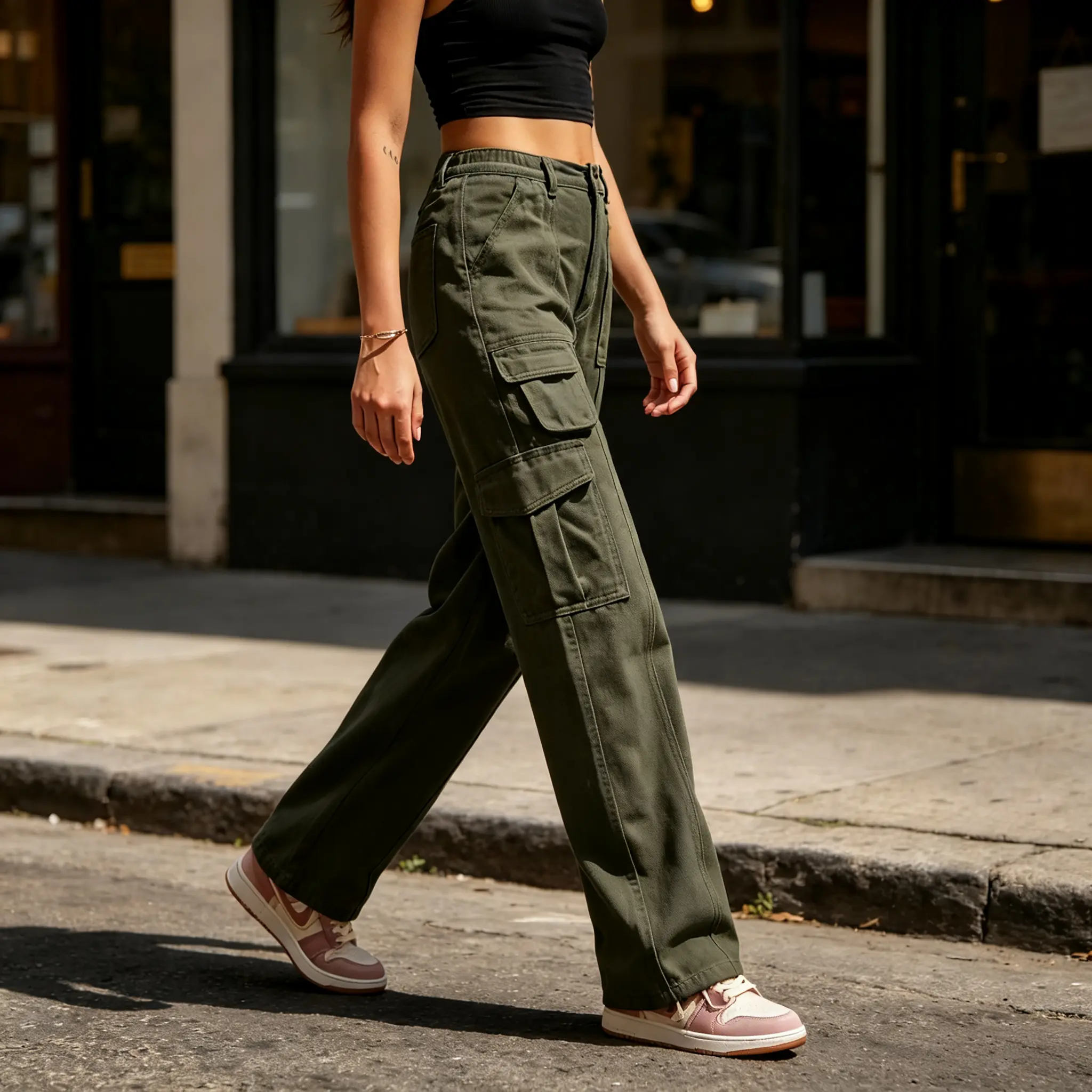 Women's Fitted Bootcut Trousers - High-Waisted, Comfortable Professional Workwear for a Stylish Office Look, Bottom, Basic, Lady