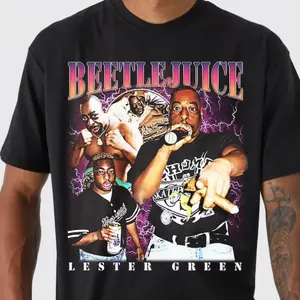 Retro Beetlejuice Lester Green T Shirt, Funny Classic 90s Graphic Tee, Unisex, Vintage Bootleg, Retro 90s Fans Shirt, Unisex T-shirt. Menswear Top