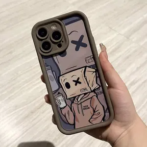 Creative Cartoon Boy Pattern Phone Case,phone Case Suitable for Iphone 11/12/13/14/15/16/17 Pro Promax Plus Air,Shockproof Non Slip Military-Grade Protection Silicone Cover