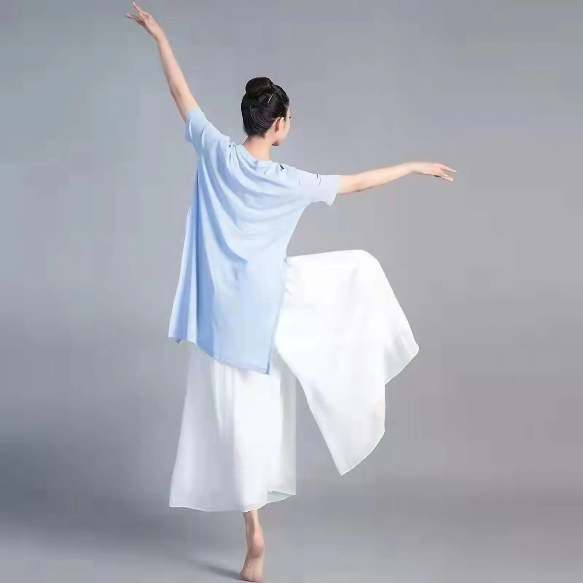 Chifon Women's Wide Leg Pavanna Pants for Yoga Chinese Traditional Classic Dance 21953