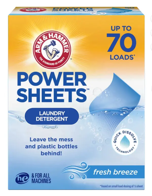 Arm and Hammer Power Sheets Laundry Detergent Fresh Breeze 35 Count Pre Measured Sheets