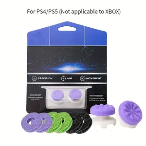 Silicone Precision Aim Assist Rings Set of 8, Enhanced Grip for PS4, PS5, Xbox & Switch Pro Controllers, Includes Performance-Boosting Thumbstick, Game Console Accessories