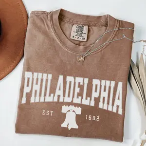 Philadelphia Shirt Comfort Colors, Distressed Vintage College Style T-shirt, PA Collegiate Tee Shirt, Philly Gift