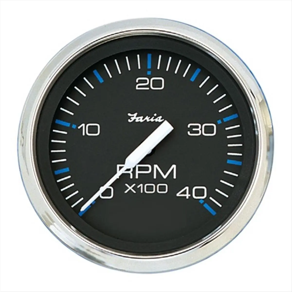 212 MAIN 4 in. Chesapeake Black Stainless Steel Tachometer - 4000 RPM Engine, Wide Scale RPM Gauge, Durable Build