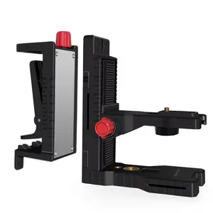 Zokoun Fine-Tuning Magnetic Bracket for Laser Level Adapter, 1/4"-20 Male Threaded L-Shape Magnetic Pivoting Base with Height Adjustable Clip for Wall & Ceiling Mounted, 360° Adjustable Support