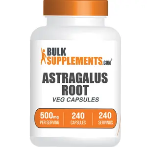 BulkSupplements - Astragalus Root Capsules - Digestive Support - Immune - Heart Health - 240 Capsules - 500mg per Serving