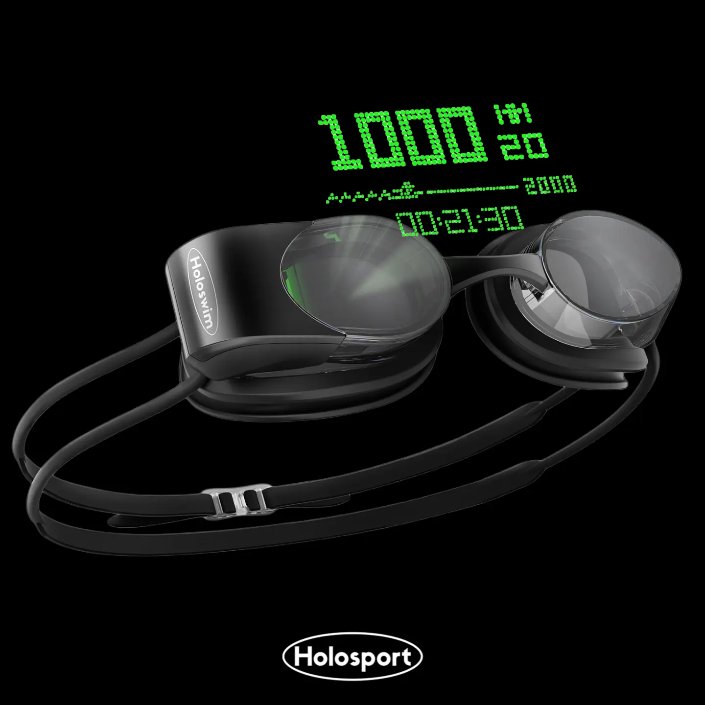 Holoswim 2S AR Smart Swim Goggles with Real-Time HUD Stats, Pace, Distance, Time and Laps, Lap Counter, Heads-Up Display Swimming Goggles for Pool Training, Fitness, Adult Swim Workouts, Anti-Fog Training Goggles, No Subscription, Daily Use backtoschool