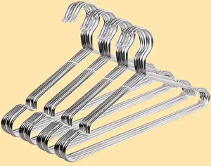 Stainless Steel Wire Hangers, 40-Pack 16.5-Inch Strong Metal Organisers for Hanging Waterproof Laundry & Coats