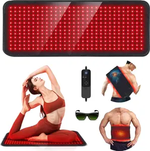 Red Light Therapy Mat for Body, 360 Leds 31.5"X11.8" near Infrared Light Therapy Pad, 660Nm & 850Nm Light Blanket for Back Shoulder Waist Muscle Pain Relief with Smart Temp & Timer, 60W Rikimxin
