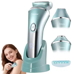 Bikini Trimmer for Women, Electric Razors, Showerproof Body Trimmer, Cordless Body Shaver, Replaceable Facial Razor, IPX7 Waterproof&Easy Cleaning, Ceramic Blade, Portable Body Hair Trimmer for Arms Legs Underarms, USB Rechargeable Trimmer, Travel Trimmer