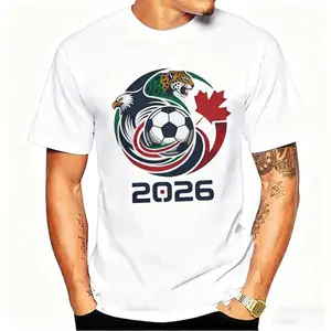 Men's Sports T-shirt 2026 USA Canada Mexico Soccer T-Shirts Eagle Jaguar Graphic Tee Football Fans Best Gift Summer Short Sleeve