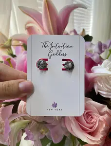 Rawness – Herkimer Diamond & Pyrite Stud Earrings | Sterling Silver