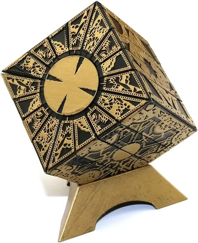2026 Viral TikTok Detachable Hellraiser Puzzle Box | Functional Lament Configuration, Deformation Lock Puzzle Box with Display Base, Horror Movie Merch Prop, Halloween Christmas Birthday Gift for Horror Fans,Box Game