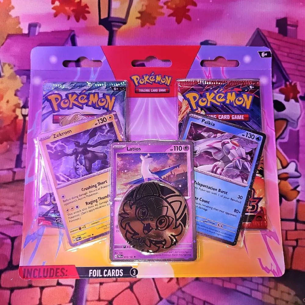 2 pack Destined Rivals & Journey Together Themed Cosmo Holo Coin Blister - Zekrom, Latios, Palkia Artwork, Graduation Pack for Students, Friend Room Decor