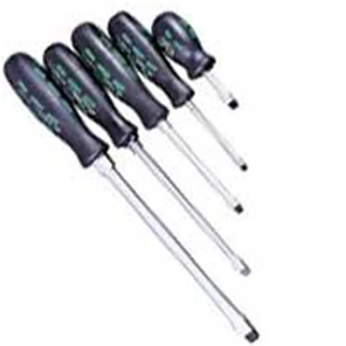 K Tool International KTI16001 5 Piece Slotted Screwdriver Set, Comfortable Hold, Five Pieces, Triangular Grip