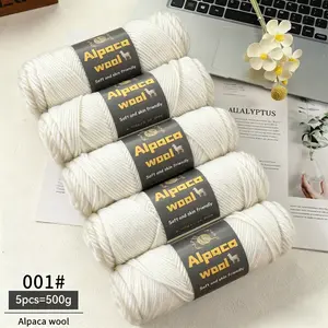 500g Premium Alpaca Wool Yarn, 245 Needles Thick Wool Thread, Multi-Color Options, Fall Winter Fashion Knitwear, Yarn Crochet, DIY Craft Kit, Handicraft
