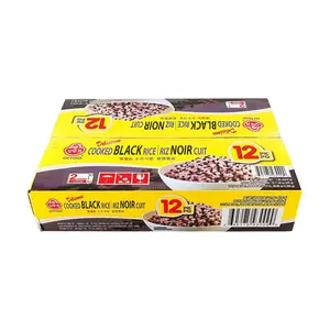 OTTOGI Korean Black Rice Microwaveable 2-Minute Instant Rice 210g x 12 Bowls - Ready-to-Eat Meal