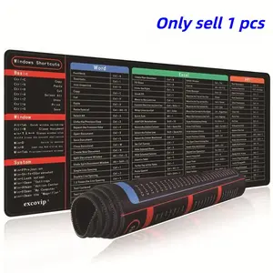 Large Area Mouse Pad with Creative Office Shortcuts, Durable Non-Slip Design, Perfect for Word Excel Powerpoint, Gaming Desk Mat, Non Slip Mousepad