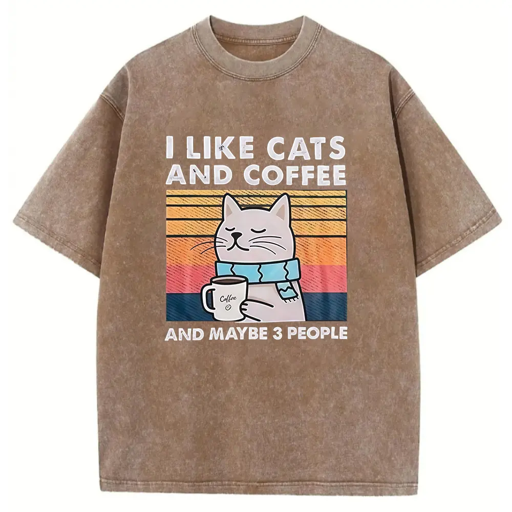 Washed T-shirt-Coffee