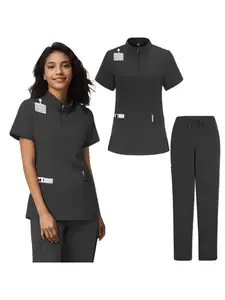 Unisex Medical Uniforms for V-neck Nurse Scurbs Set Women Hospital Doctor Workwear Oral Dental Surgery Work Uniform Short Sleeve Minimalist