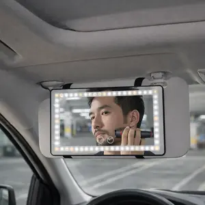 LED Car Sun Visor Makeup Mirror – Touch Control, Adjustable Brightness, Rechargeable HD Vanity Mirror