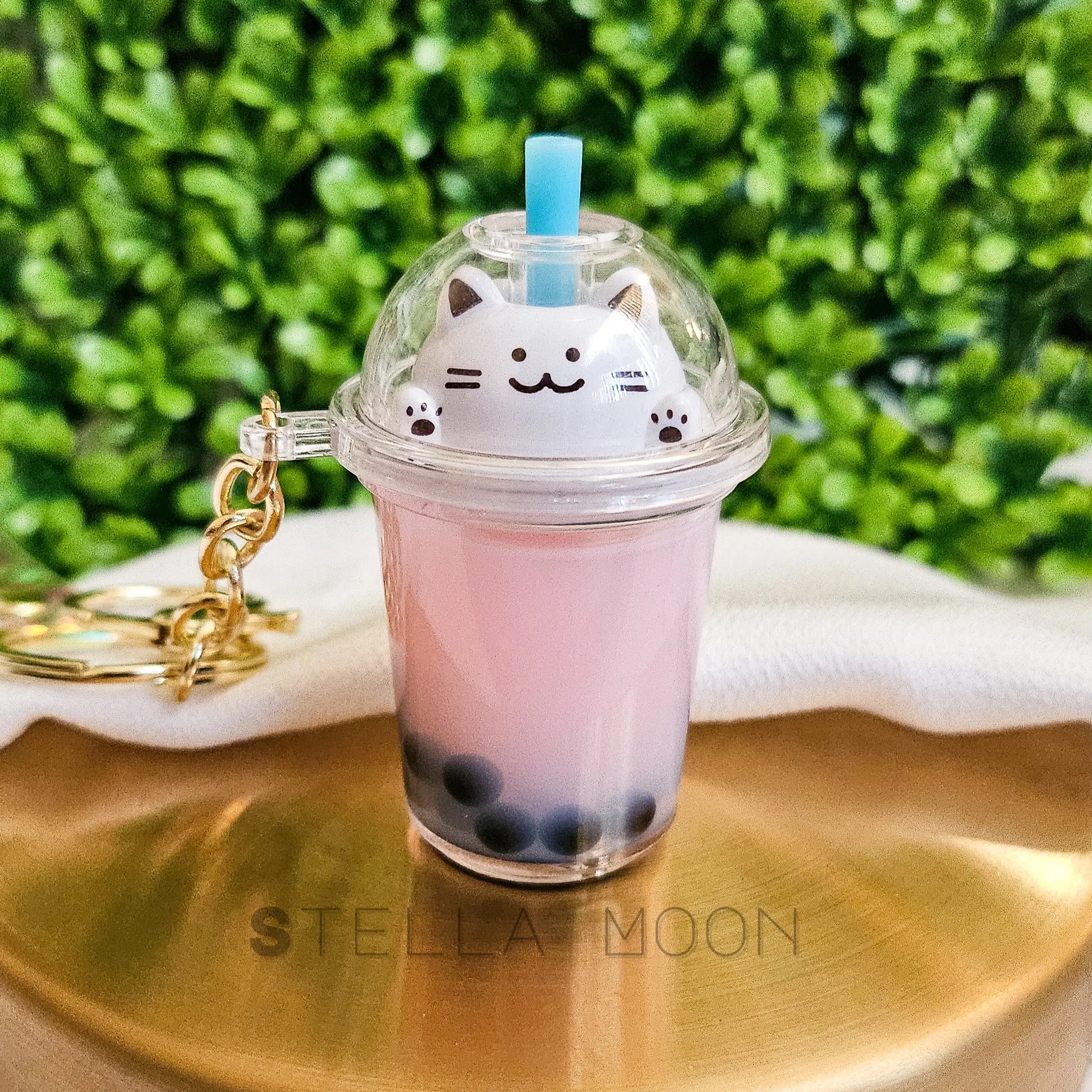 Boba Keychain, Bubble Milk Tea Key Ring, Cheese Foam Accessory, Black Pearl Key Charm, Tea Cup Design, Tapioca Ball Drink Design, Cat Foam cute keychain