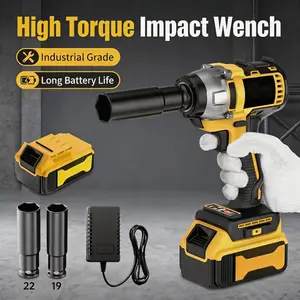 [SummerWins] Powerful High Torque Cordless Impact Wrench & Drill Kit with one 4.0Ah Battery Charger, Complete Drill Bit & Sleeve Accessories, Electric Impact Wrench Set for Car and Heavy DIY Gift for Father's Day, Power Tools