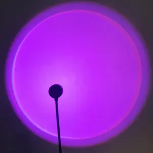 USB Powered 7 Colors LED Selfie Light, Portable USB Selfie Ambient Light, LED Sunset Projector Night Light, Selfie Background Light